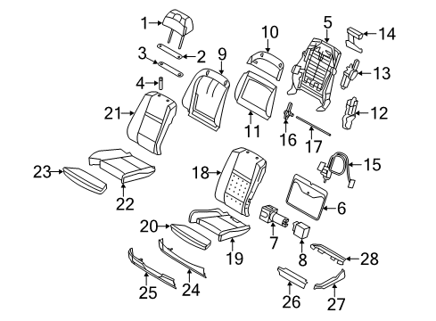 2010 BMW X5 Power Seats Switch Seat Adjusting Front Left Diagram for 61319275061