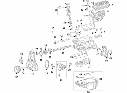 2021 GMC Savana 3500 Engine Parts, Mounts, Cylinder Head & Valves, Camshaft & Timing, Variable Valve Timing, Oil Pan, Oil Pump, Adapter Housing, Balance Shafts, Crankshaft & Bearings, Pistons, Rings & Bearings Valve Springs Diagram for 12677931