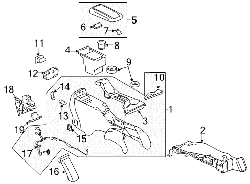 2002 Chevrolet Trailblazer EXT Auxiliary Heater & A/C Console Assembly Diagram for 15196917