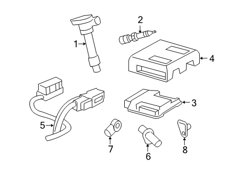 2008 Pontiac Torrent Ignition System Spark Plug Diagram for 19300872