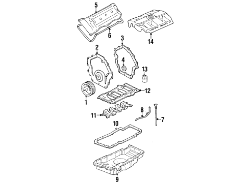 1996 Cadillac Eldorado Engine Parts, Mounts, Cylinder Head & Valves, Camshaft & Timing, Oil Pan, Oil Pump, Crankshaft & Bearings, Pistons, Rings & Bearings Tube Asm-Oil Level Indicator Diagram for 12553720