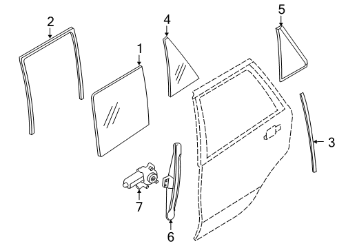 2008 BMW X6 Front Door Frame For Fixed Side Window, Left Diagram for 51357179681