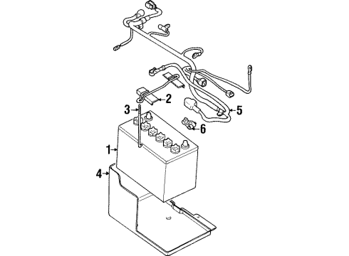 1998 Mitsubishi Mirage Battery Terminal-Battery Diagram for MU800773