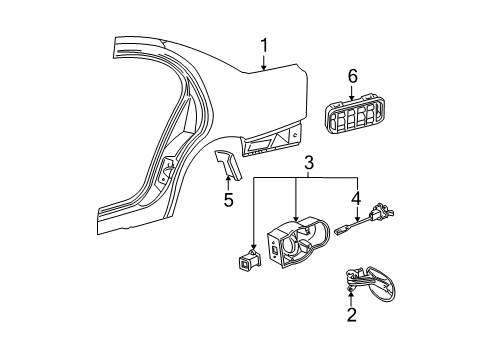 2002 Lincoln LS Fuel Door Release Switch Diagram for XW4Z-9B242-AC