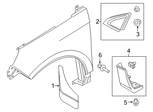 2015 Ford Edge Exterior Trim - Fender Lower Molding Diagram for FT4Z-5810176-AB