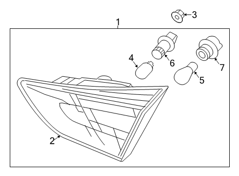 2013 Hyundai Elantra GT Backup Lamps Lamp Holder And Wiring, Interior, Rear Diagram for 92490-A5000