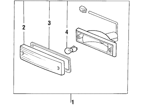 1987 Acura Integra Park & Signal Lamps Light Assembly, Left Front Turn Signal Diagram for 33350-SB2-673