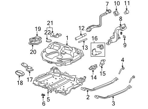 1998 Honda Civic Fuel Supply Pipe, Fuel Filler Diagram for 17660-S04-A01