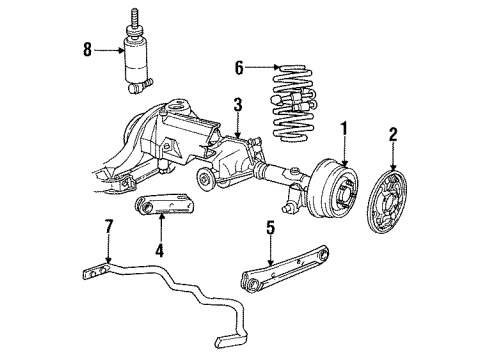 1990 Mercury Grand Marquis Rear Brakes Shock Absorber Diagram for FOAZ-18125-B