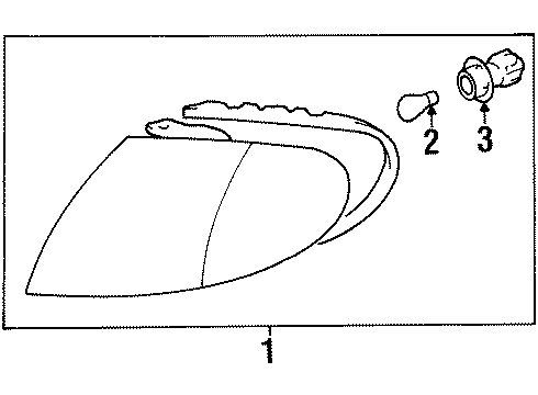 1998 Hyundai Tiburon Bulbs Lamp Assembly-Front Combination, LH Diagram for 92301-27050