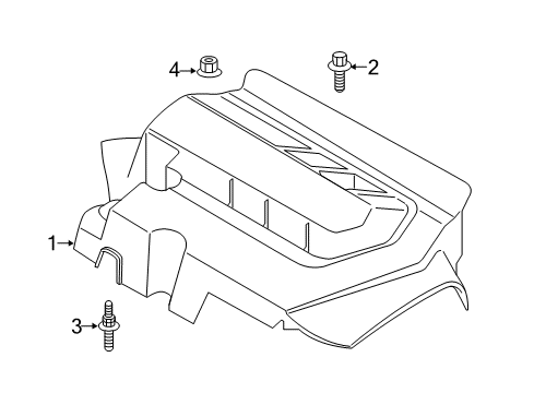 2018 Ford Fusion Engine Appearance Cover Engine Cover Diagram for G3GZ-6A949-A