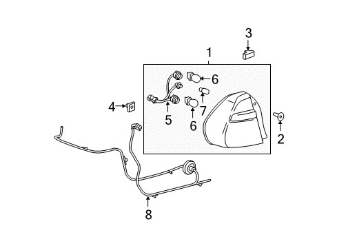 2008 Chevrolet Malibu Tail Lamps Tail Lamp Assembly Diagram for 15868493