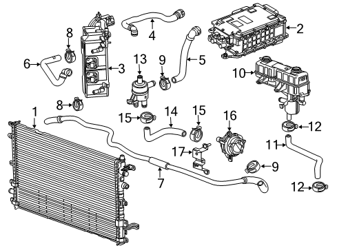 2013 Chevrolet Volt Radiator & Components Reservoir Hose Diagram for 20896258