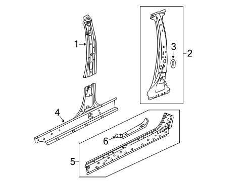 2020 Chevrolet Spark Center Pillar & Rocker Rocker Reinforcement Baffle Diagram for 95242107