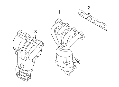 2010 Chevrolet Aveo Exhaust Manifold Exhaust Manifold Diagram for 96476195