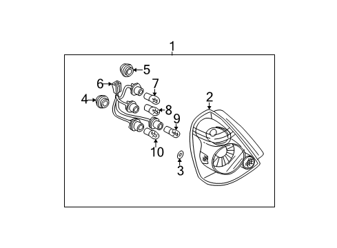 2003 Nissan Altima Bulbs Packing Lamp Diagram for 26553-5C010