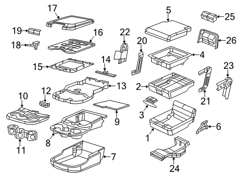 2015 Ram 1500 Front Seat Components Bezel-Cup Holder Diagram for 5NP47HL1AA