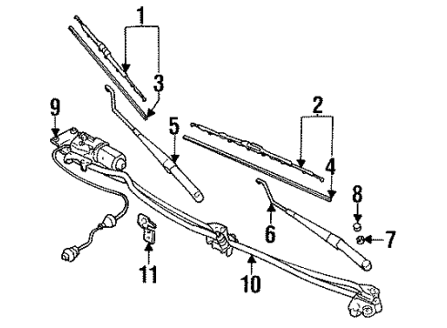1998 Eagle Talon Wiper & Washer Components Blade-WIPER Diagram for 4723444