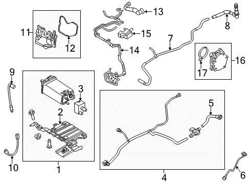 2012 Ford Explorer Emission Components Vent Tube Diagram for BB5Z-9C015-A