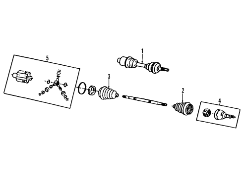 2009 Cadillac DTS Front Axle Shafts & Joints, Drive Axles Boot Kit, Front Wheel Drive Shaft Cv Joint Diagram for 19149657