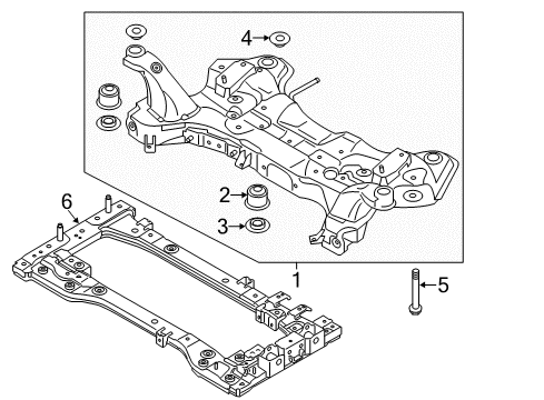 2017 Kia Soul EV Suspension Mounting - Front Frame Assembly Diagram for 62300E4100