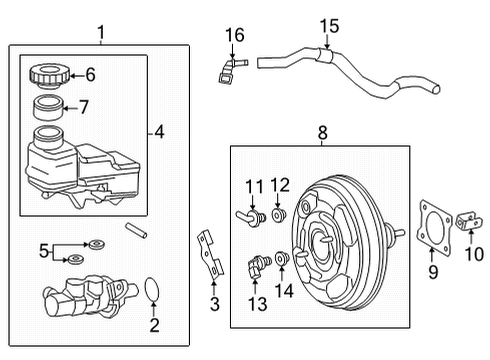 2022 Toyota Corolla Cross Dash Panel Components Master Cylinder Assembly Diagram for 47201-0A120