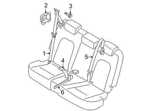 2009 Kia Borrego Seat Belt 2Nd Control Center Seat Belt Assembly Diagram for 898502J500H9