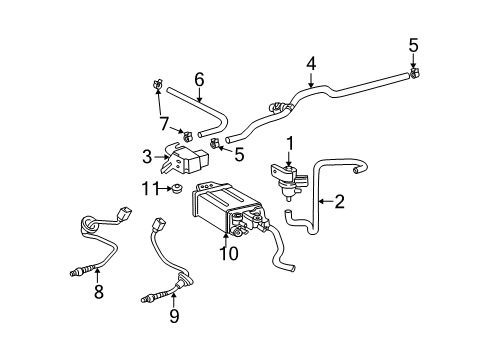 2003 Toyota Celica Emission Components Vapor Hose Diagram for 23826-22041