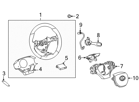 2014 Lexus ES300h Steering Column & Wheel, Steering Gear & Linkage Switch Assembly, Steering Diagram for 84250-33380