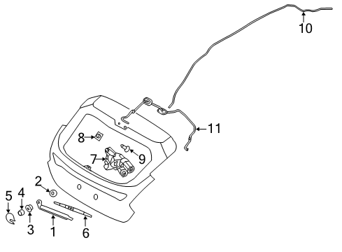 2017 Ford Focus Wiper & Washer Components Washer Hose Diagram for BM5Z-17A605-C