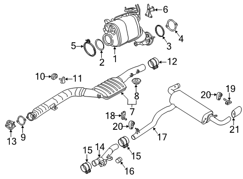 2018 BMW 540d xDrive Exhaust Components Gasket Diagram for 18308572007