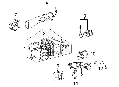 1996 Toyota 4Runner Filters Air Hose Diagram for 17881-62091