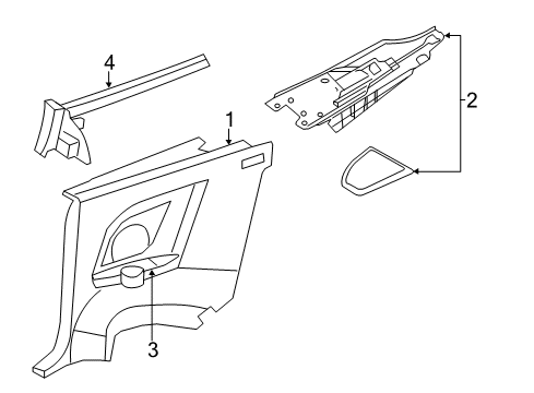 2011 Chrysler 200 Interior Trim - Quarter Panels Panel-Quarter Trim Diagram for 1SN19DX9AF