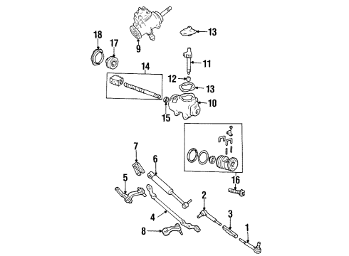 1988 Chevrolet K1500 P/S Pump & Hoses, Steering Gear & Linkage Bearing, Steering Gear Pitman Shaft Diagram for 5687757