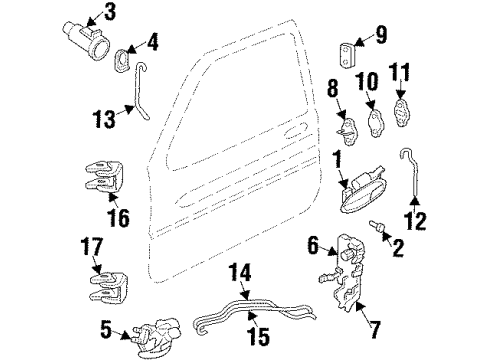 2001 Pontiac Grand Prix Door - Lock & Hardware Handle Asm-Front Side Door Inside *Graphite Diagram for 10324638