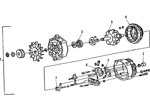 1991 Oldsmobile Cutlass Cruiser Alternator GENERATOR Assembly (Remanufacture) Diagram for 10463025