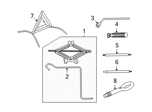 2010 Saab 9-3X Jack & Components Tow Hook Diagram for 90507738