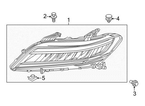 2016 Honda Accord Headlamps W-Headlight Assembly-, Driver Side Diagram for 33150-T3L-A72