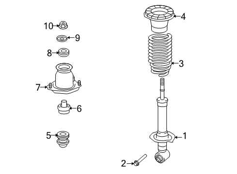 2010 Toyota Matrix Struts & Components - Rear Coil Spring Diagram for 48231-02730