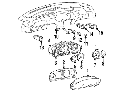1995 Hyundai Sonata Instruments & Gauges Case-Cluster Diagram for 94365-34000