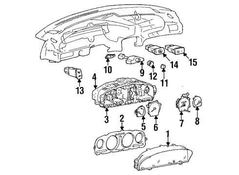 1995 Hyundai Sonata Instruments & Gauges Gauge Assembly-Temperature Diagram for 94420-34000