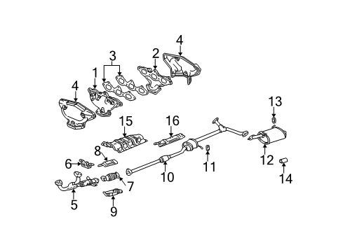 1999 Acura TL Exhaust Components, Exhaust Manifold Cover (Upper) Diagram for 18182-P8A-A01
