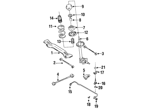 1986 Nissan Maxima Rear Suspension STRUT Kit Rear RH Diagram for 55302-17E26