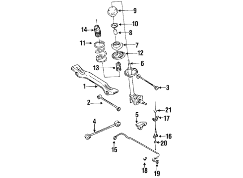 1986 Nissan Maxima Rear Suspension Link Rear Suspension Front Diagram for E5023-01E00