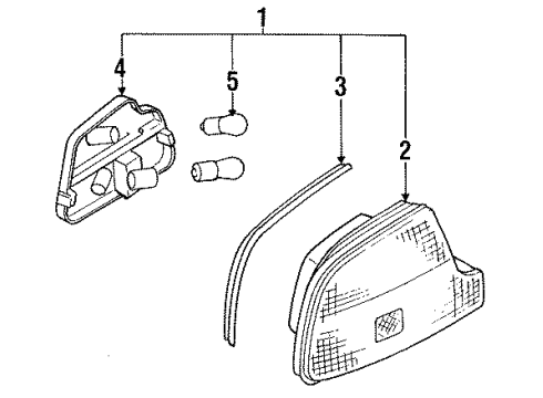 1995 Infiniti Q45 Bulbs Socket & Back Cover Assembly, R Diagram for 26551-67U00