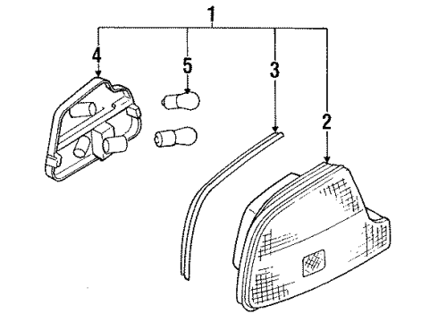 1995 Infiniti Q45 Bulbs Combination Lamp Assy-Rear, LH Diagram for B6555-67U00