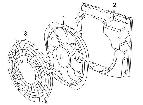 1999 BMW Z3 A/C Condenser Fan Pusher Fan Diagram for 64548397474
