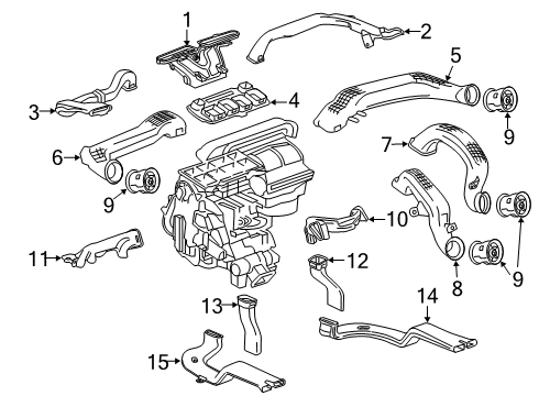 2019 Chevrolet Blazer Ducts Defroster Nozzle Diagram for 84010168