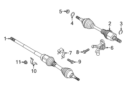 2018 Ford Fusion Drive Axles - Front Axle Assembly Diagram for HG9Z-3B437-A