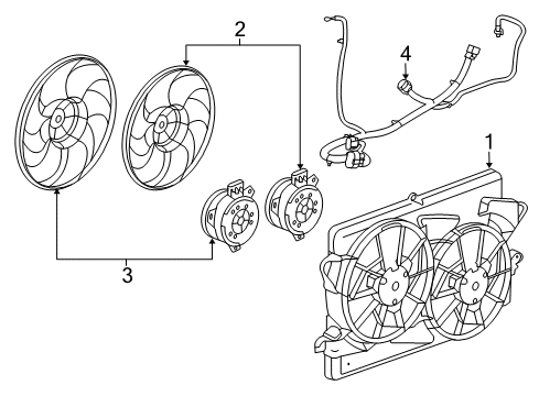 2014 Chevrolet Impala Cooling System, Radiator, Water Pump, Cooling Fan Harness Diagram for 22810669